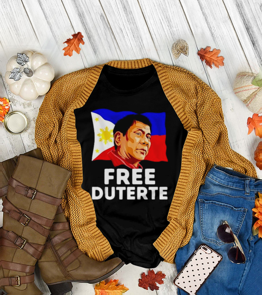 Free Duterte Philippines flag Rodrigo Digong T-Shirt