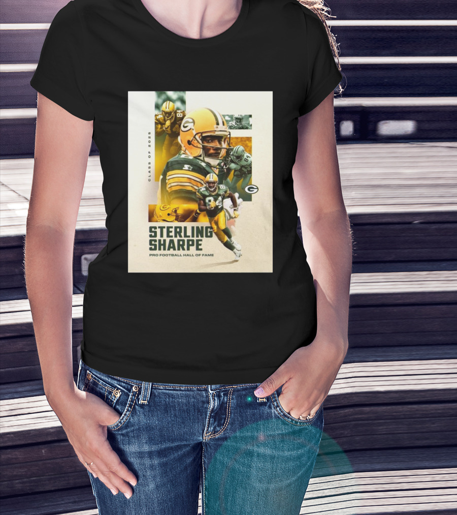 Green Bay Packers Sterling Sharpe NFL Pro Football Hall Of Fame Class Of 2025 T-Shirt