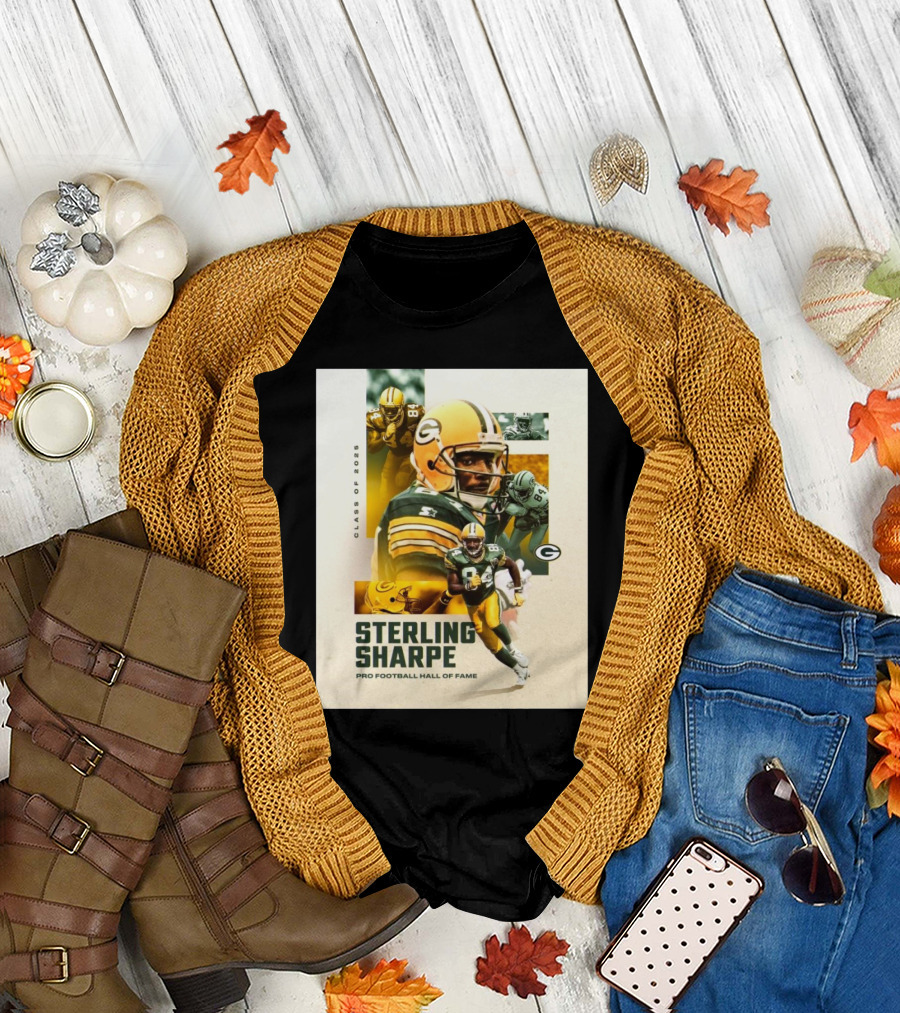 Green Bay Packers Sterling Sharpe NFL Pro Football Hall Of Fame Class Of 2025 T-Shirt