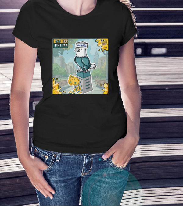Green Bay Packers Vs Philadelphia Eagles 10 – 22 Score NFL Team Victory Doodle T-Shirt