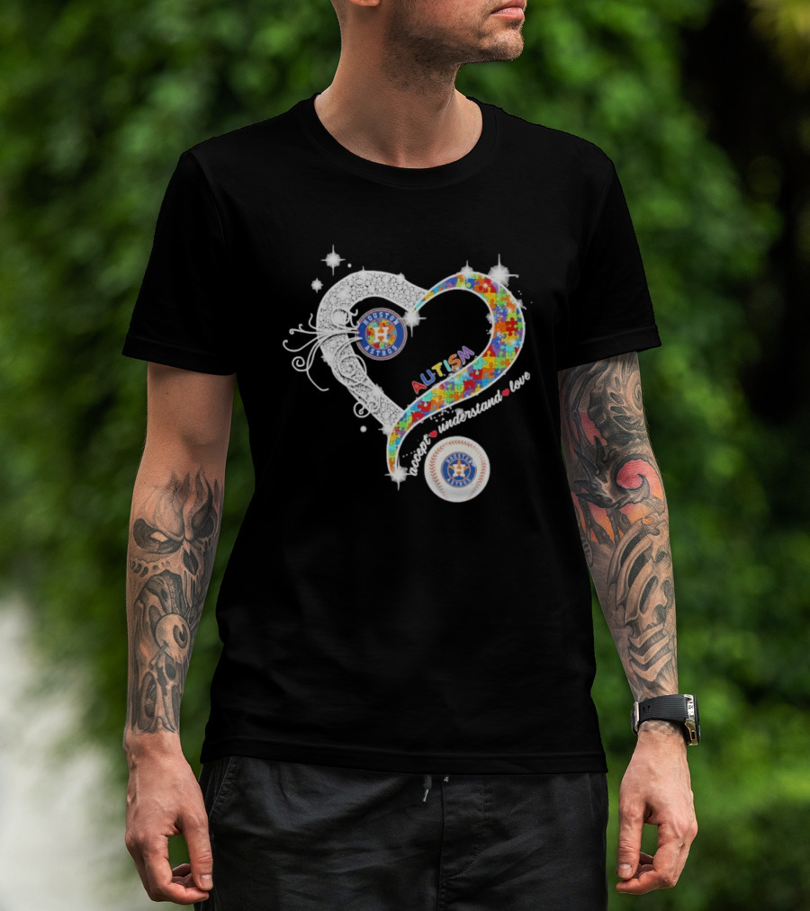 Houston Astros Autism Heart Accept Understand Love T-Shirt