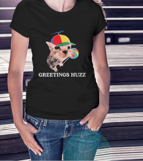 Greetings Huzz Gen Z Gen Alpha Slang Silly Cat Meme Toddler T-Shirt