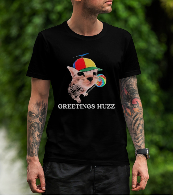 Greetings Huzz Gen Z Gen Alpha Slang Silly Cat Meme Toddler T-Shirt