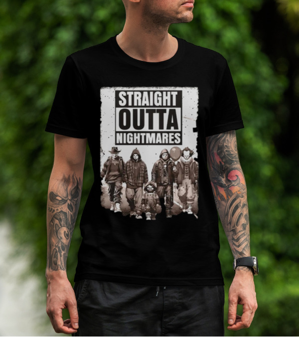 Halloween Gifts For Horror Fans Straight Outta Nightmares T-Shirt