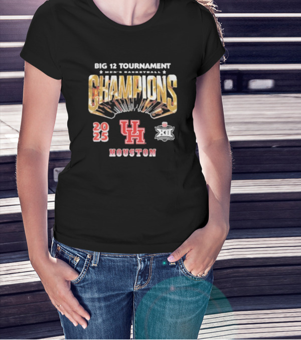 Houston Cougars 2025 Big 12 MBB Tournament Champions Streetwear T-Shirt