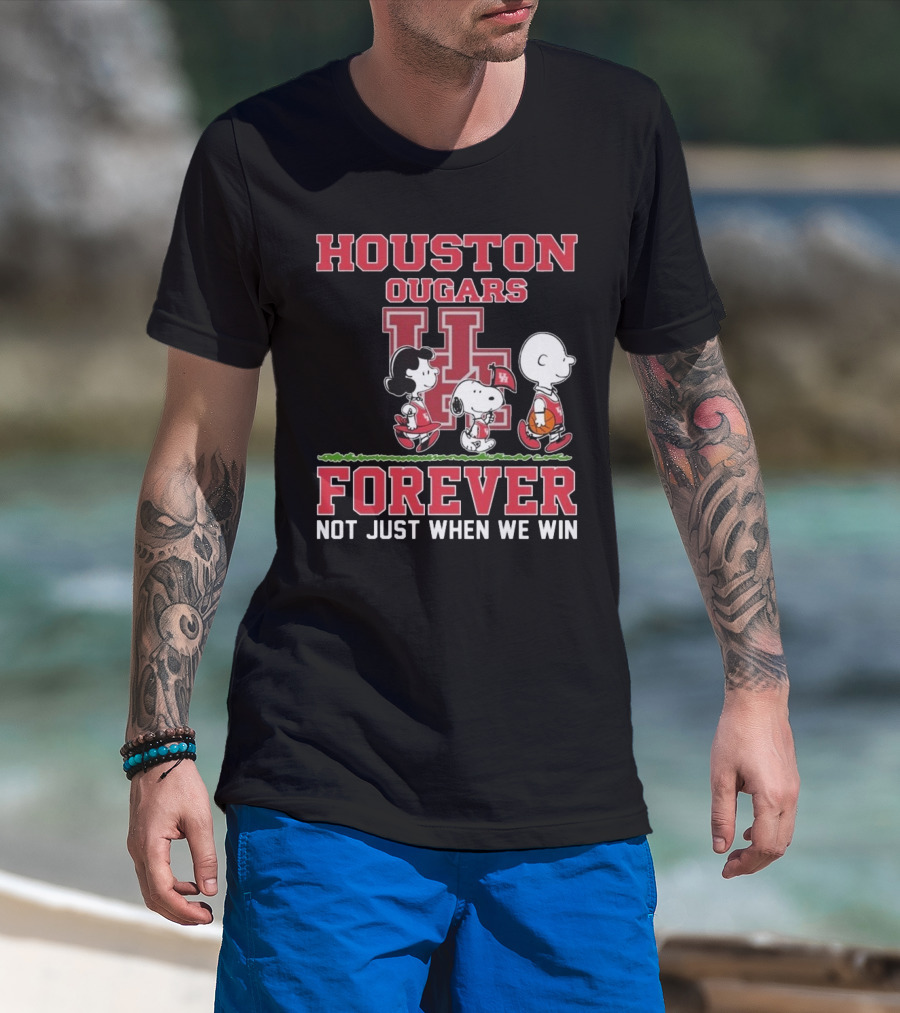 Houston Cougars X Peanuts Forever Not Just When We Win 2025 T-Shirt