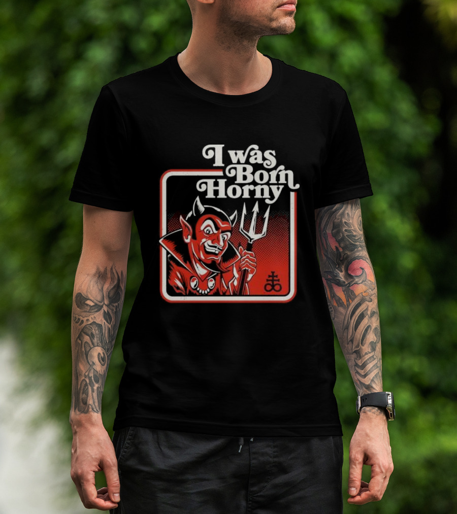 I Was Born Horny Red Demon T-Shirt