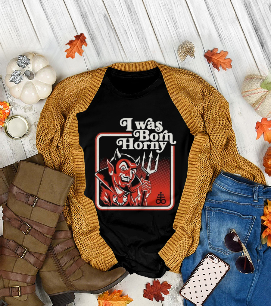I Was Born Horny Red Demon T-Shirt
