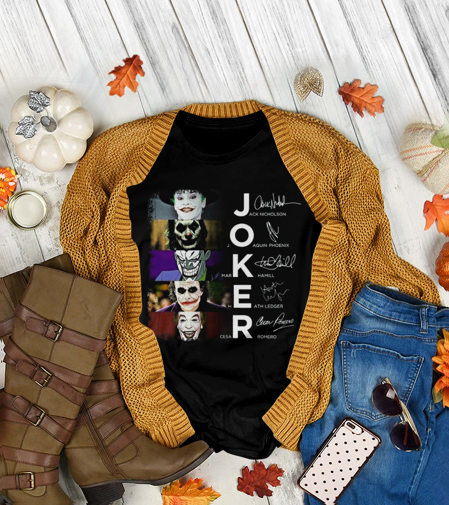 Joker Jack Nicholson Joaquin Phoenix Mark Hamill Heath Ledger Cesar Romero T-Shirt