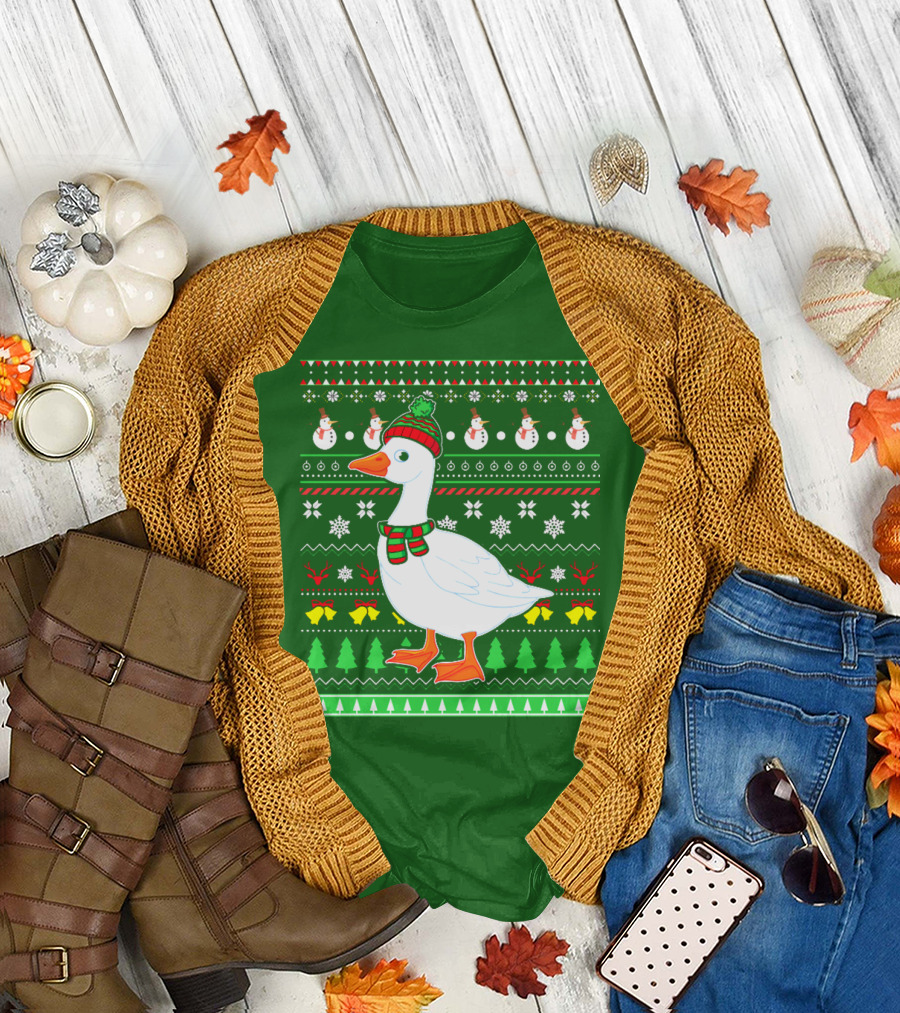 Goose Lover Christmas Snowman Knit T-Shirt