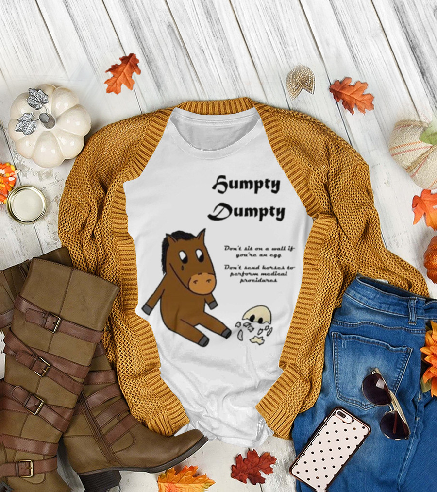 Humpty Dumpty Don't Sit on a Wall If You're an Egg Don't Send Horses for Medical Procedures T-Shirt