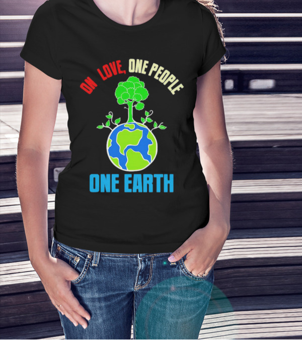 One Love One People One Earth Tree And Planet T-Shirt