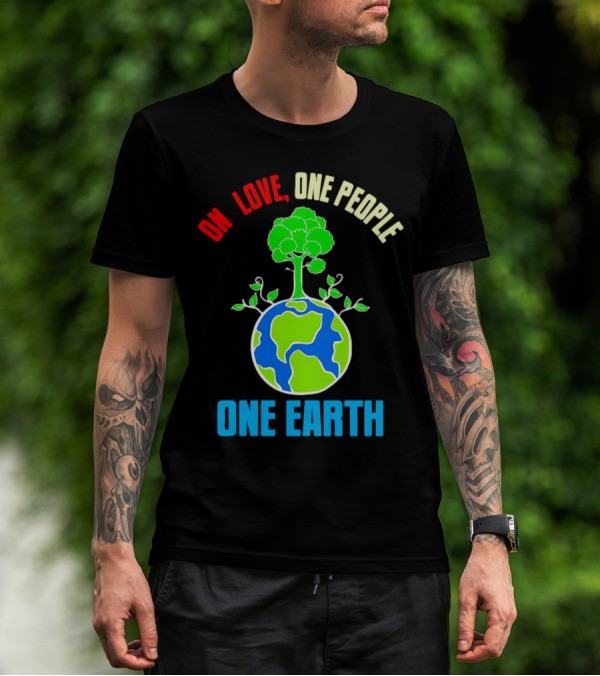 One Love One People One Earth Tree And Planet T-Shirt