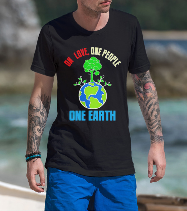 One Love One People One Earth Tree And Planet T-Shirt