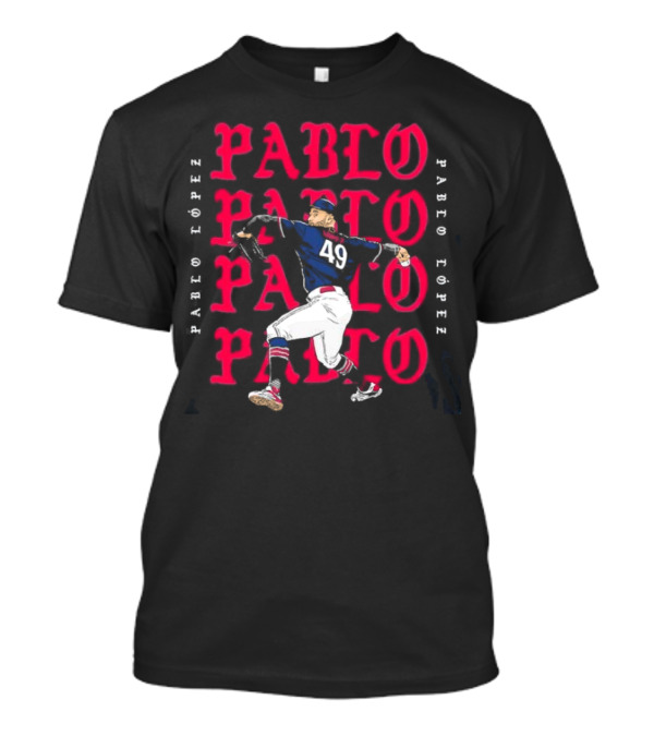 49 Pablo López Minnesota Twins Pitching Action Typography T-Shirt