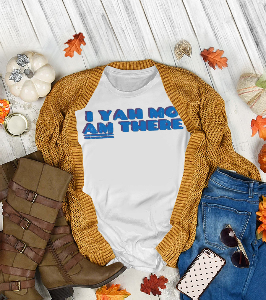 I Yah Mo Am There Text in Blue and Purple 3D Effect T-Shirt