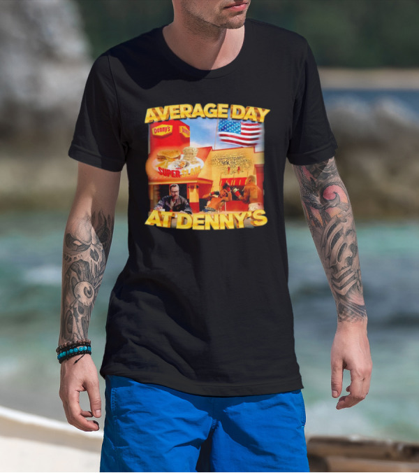 Average Day At Denny’s Super Slam Boxing American Flag T-Shirt