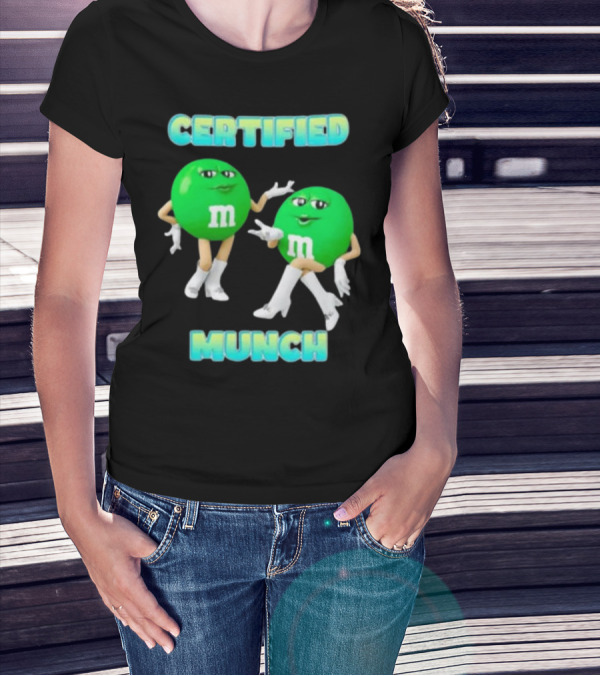 CERTIFIED MUNCH M&M Green Candy Characters Boot Pose T-Shirt