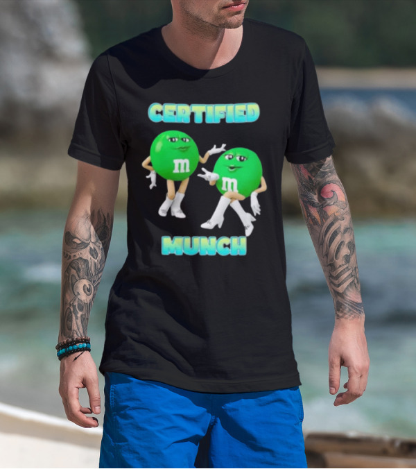 CERTIFIED MUNCH M&M Green Candy Characters Boot Pose T-Shirt