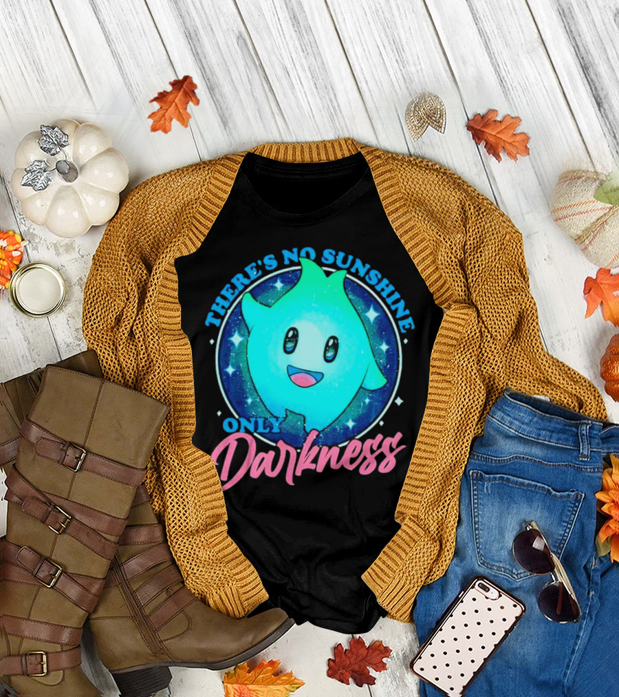 THERE’S NO SUNSHINE ONLY DARKNESS Cute Aqua Creature with Starry Night Background T-Shirt