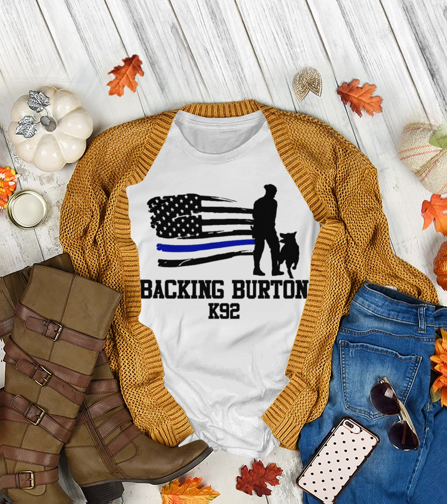 Backing Burton K92 Thin Blue Line Officer Seara T-Shirt