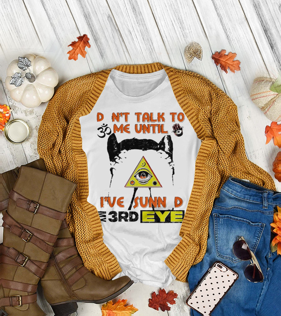 D Nt Talk to Me Until I've Sunn D My 3rd Eye Om Symbol Pyramid T-Shirt
