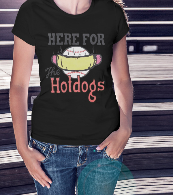 Here For The Hotdogs Baseball Hotdog Combo T-Shirt