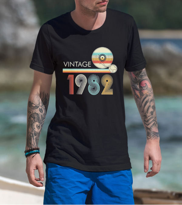 Vintage 1982 Vinyl Record T-Shirt