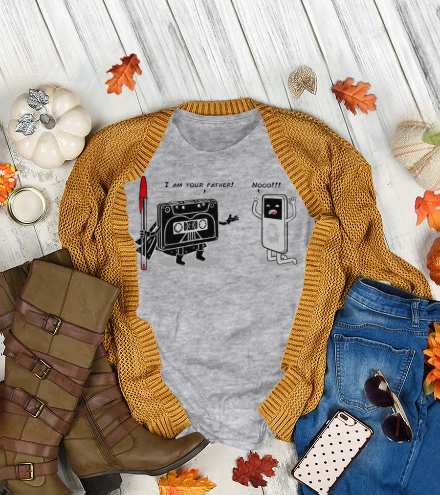 I Am Your Father Nooo Cassette And IPod T-Shirt