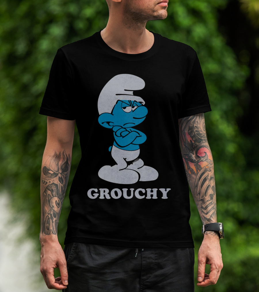 Grouchy Smurf Crossed Arms Stance T-Shirt
