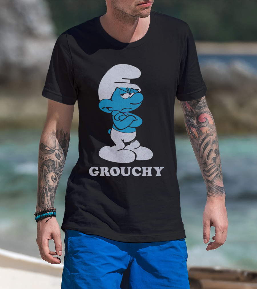 Grouchy Smurf Crossed Arms Stance T-Shirt