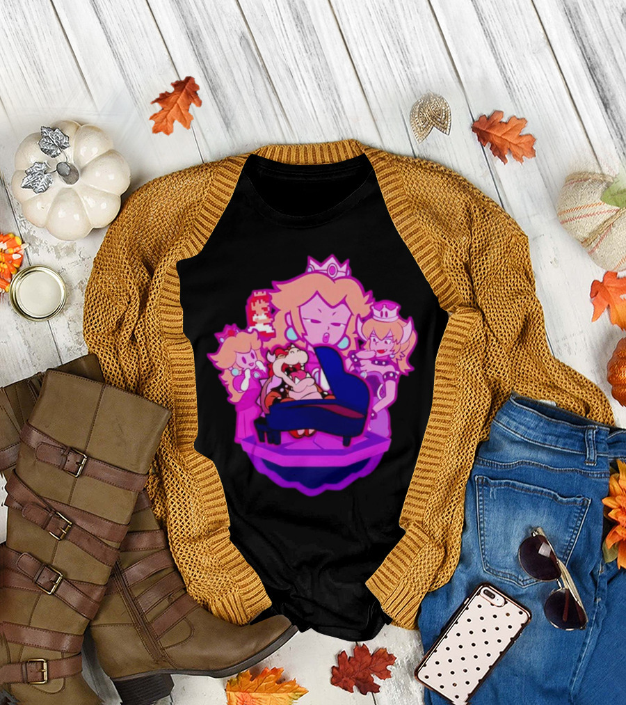 Peaches Super Mario Bros Bowser Piano Performance Oscars T-Shirt