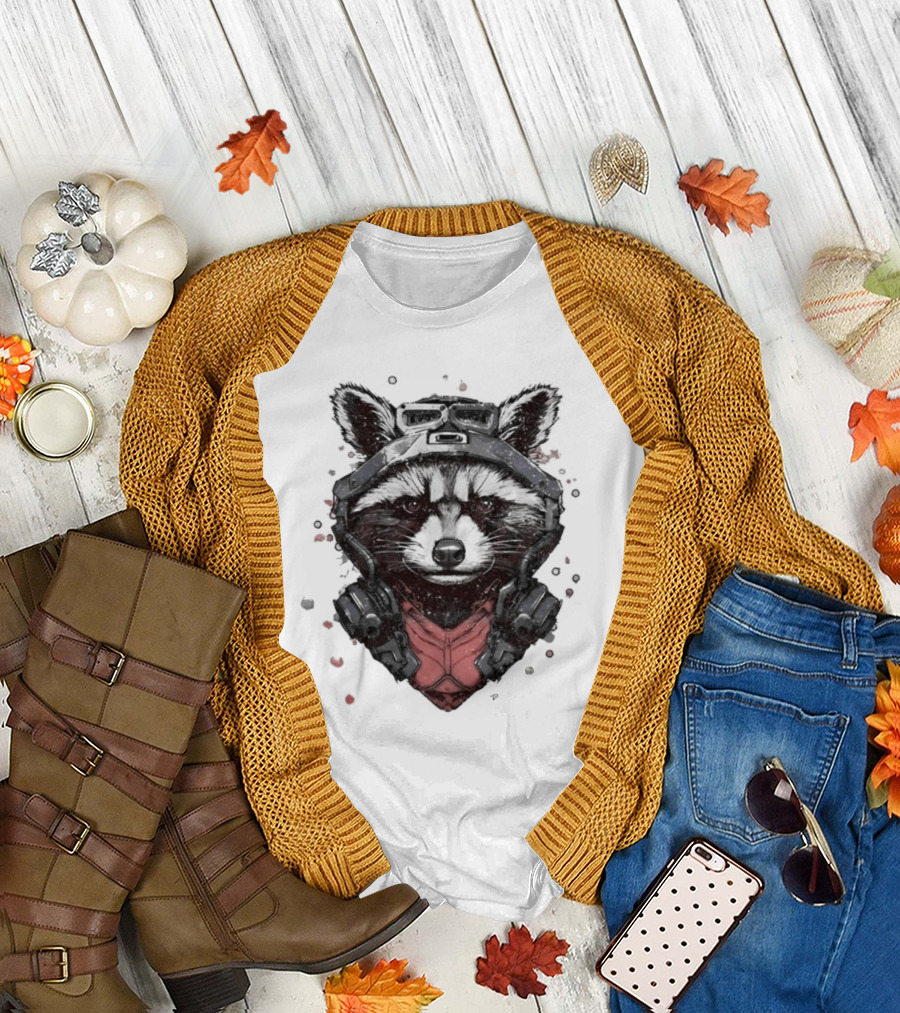 Rocket Raccoon Guardians of the Galaxy Masked T-Shirt