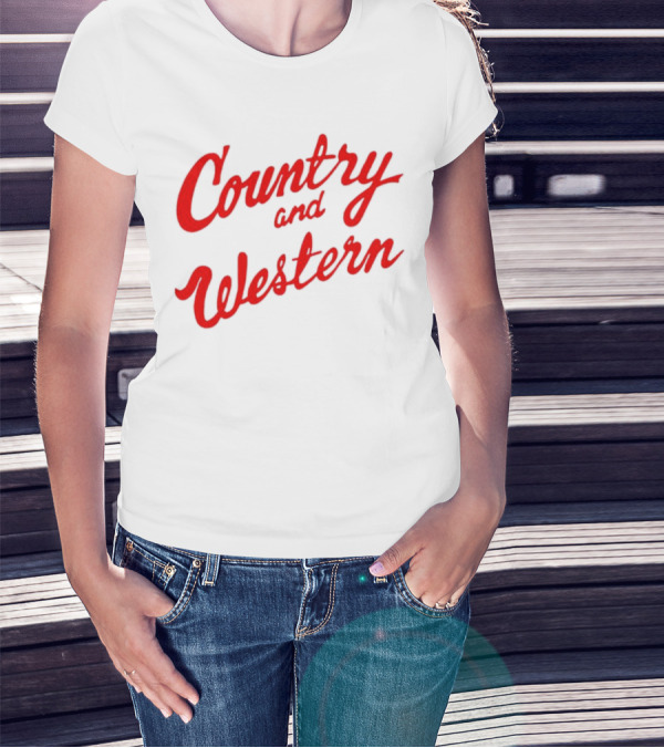 Country And Western Red Script T-Shirt