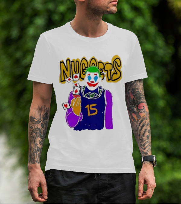 Nuggets Clown 15 Nikola Jokic Joker Basketball NBA T-Shirt