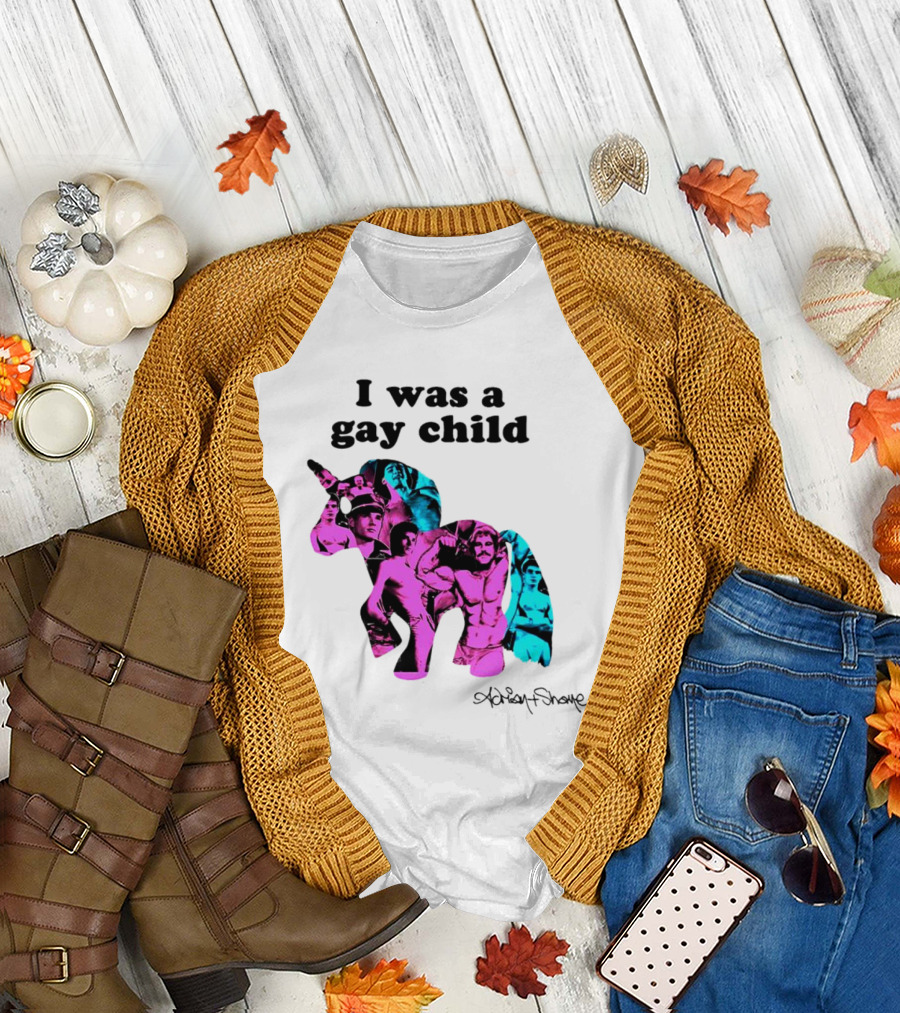 Adrian and Shane I Was a Gay Child Unicorn Collage T-Shirt
