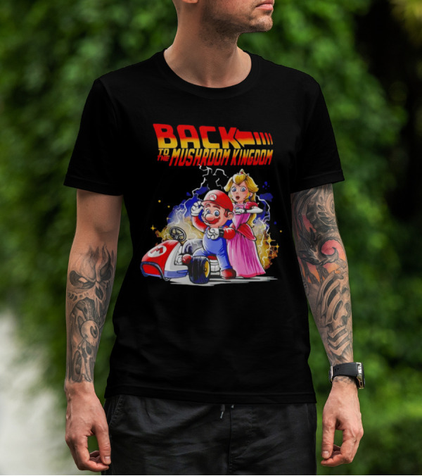 Back To The Mushroom Kingdom Mario Princess Kart Lightning Retro Adventure T-Shirt