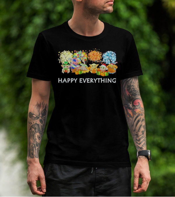 Baby Yoda Happy Everything Holiday T-Shirt