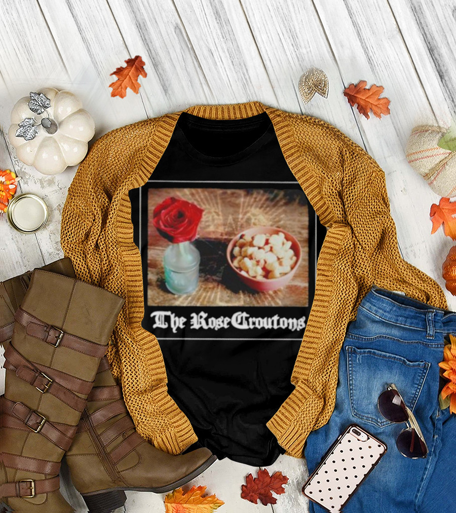 The Rose Croutons Gothic Retro Style Vase Debonair Blossom Bread Bowl T-Shirt