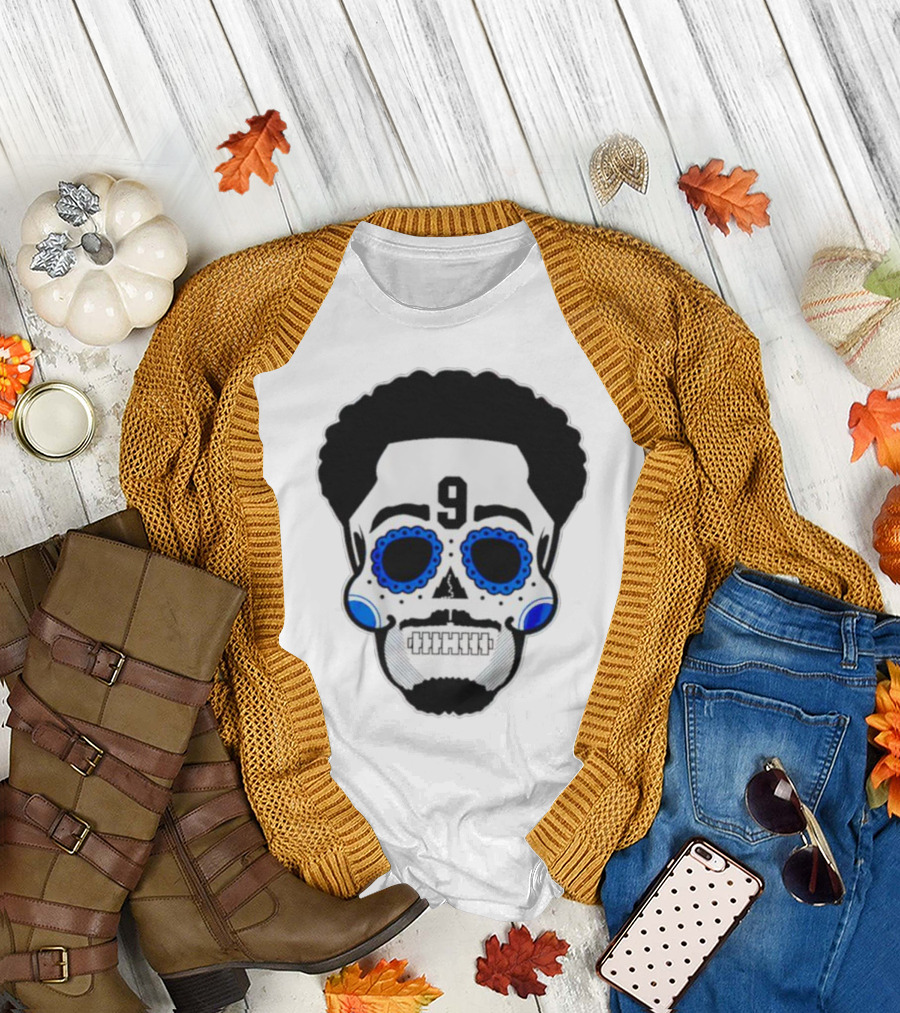 Bryce Young Carolina Panthers 9 Sugar Skull T-Shirt