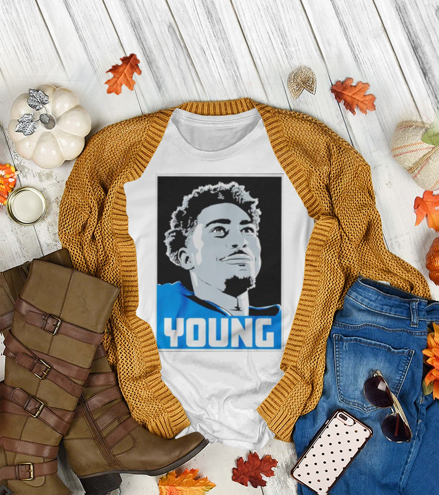 Bryce Young Football Portrait Black and Blue Young T-Shirt