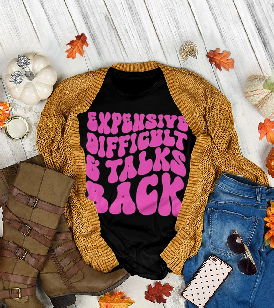 Expensive Difficult and Talks Back Retro Groovy Pink T-Shirt