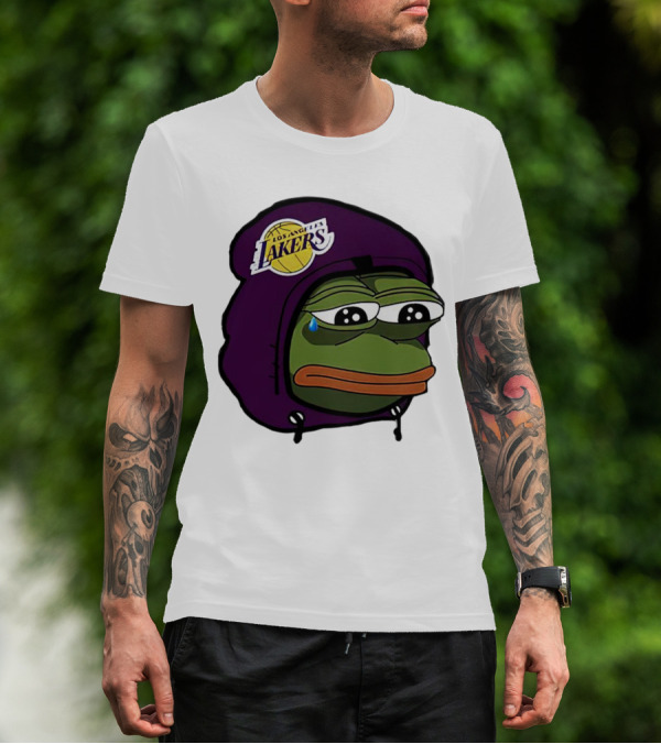 Pepe The Frog Sad Los Angeles Lakers Hoodie Face T-Shirt
