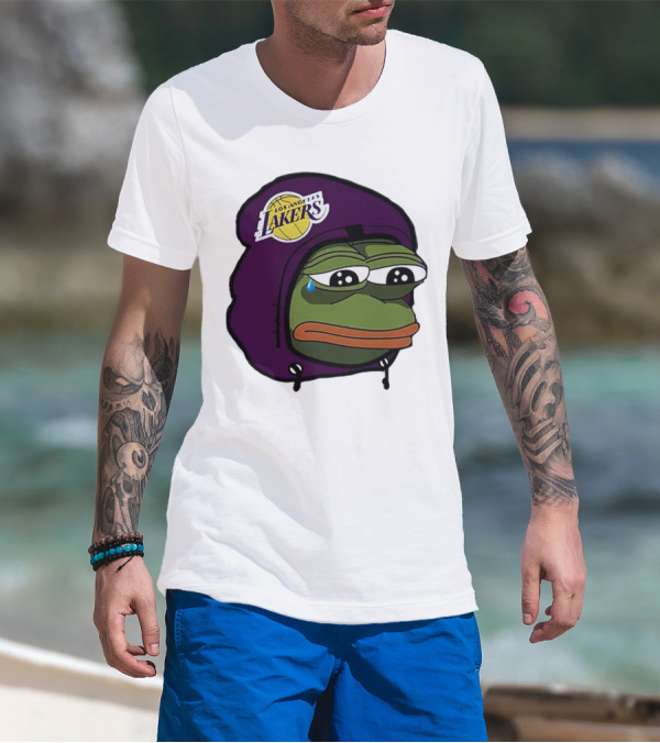 Pepe The Frog Sad Los Angeles Lakers Hoodie Face T-Shirt