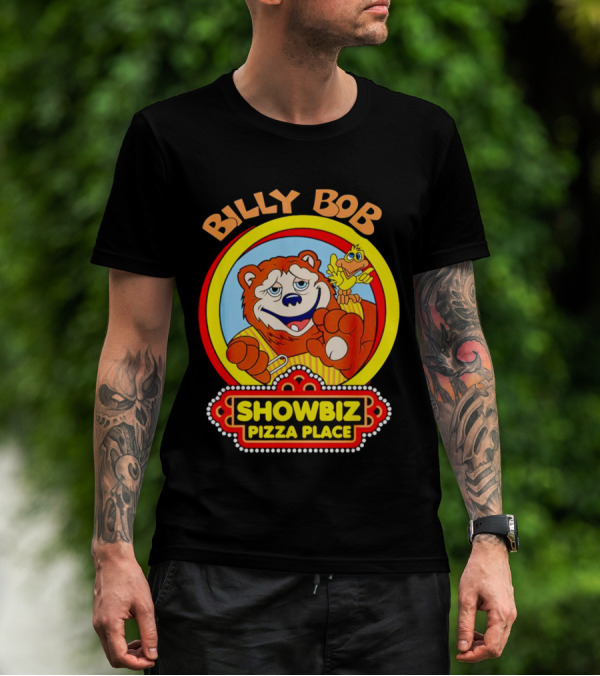 Billy Bob Showbiz Pizza Place Animated Bear And Bird T-Shirt