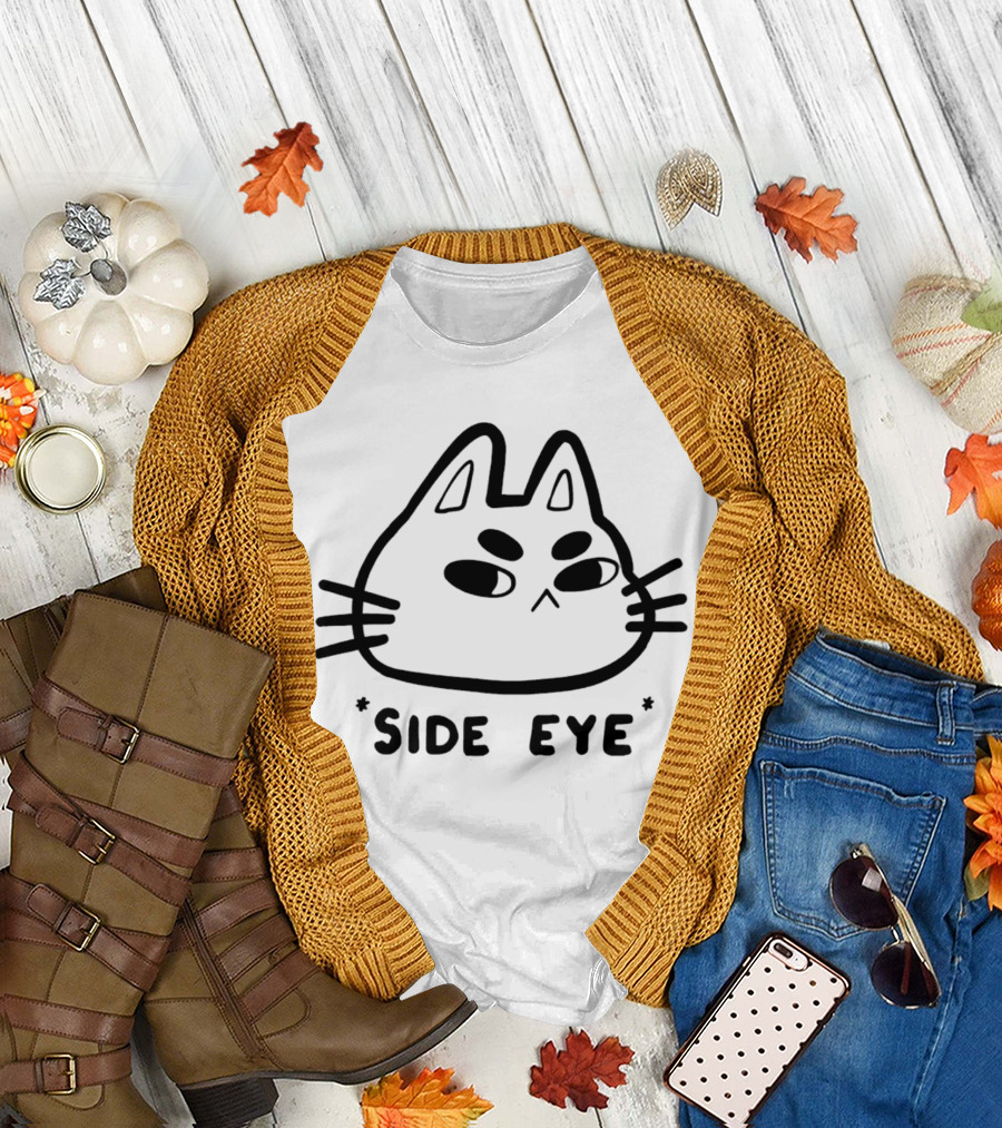 Chocolettchoo Side Eye Cat Drawing T-Shirt