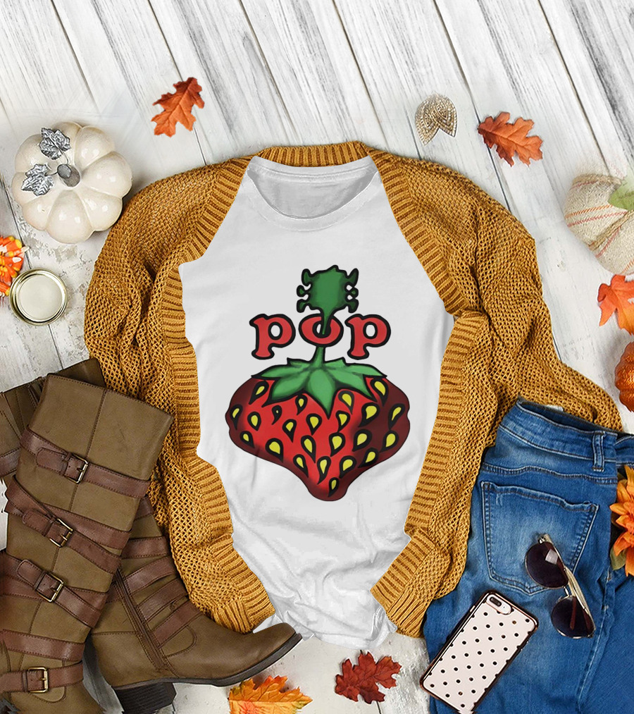 Strawberry Fields Pop Festival Logo with Strawberry T-Shirt