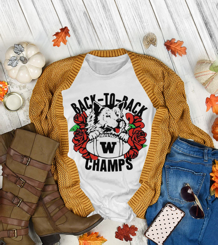 Back To Back Champs Washington Huskies 91 W 92 T-Shirt