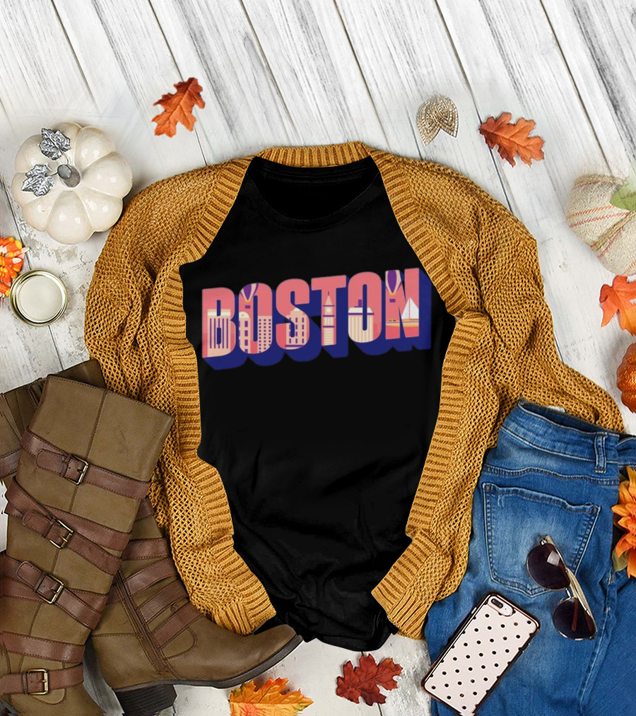 Boston City Landmarks Boston T-Shirt