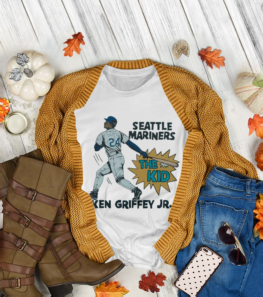 Ken Griffey Jr Seattle Mariners The Kid 24 Baseball Legend T-Shirt